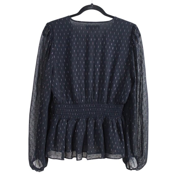 Forever New Metallic Corded Chiffon Blouse - Picture 2 of 16